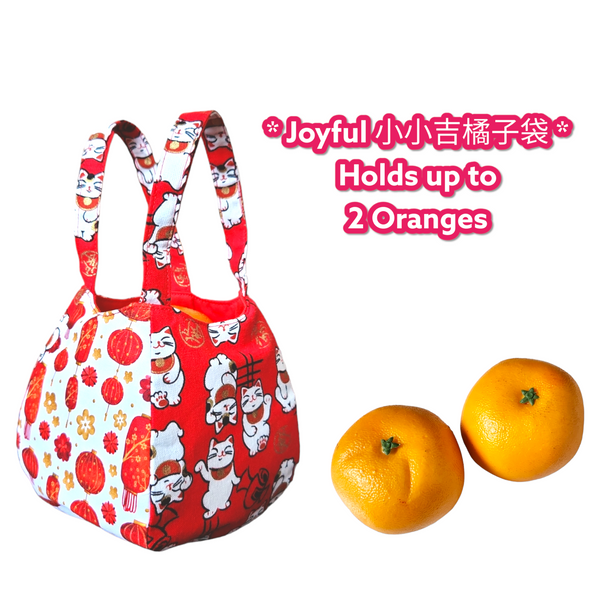Mandarin Orange Carrier | Orange Bag up to 8 Oranges | Chinese New Year Carrier | Orange Carrier Fortune Cat Design 31B31
