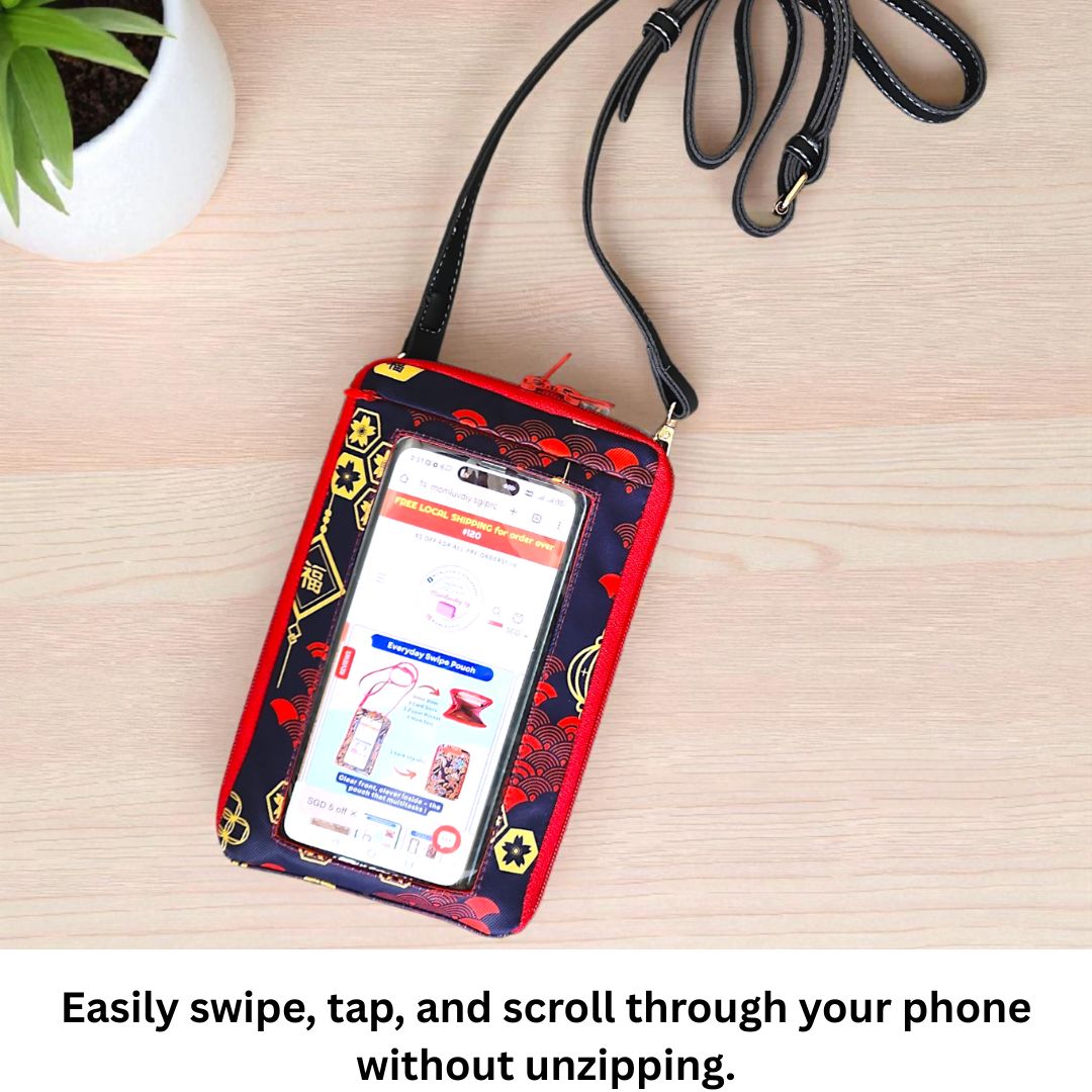Everyday Swipe Travel Pouch | Smartphone Sling 1B02 (CNY Black)