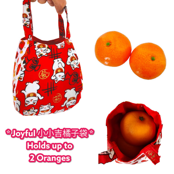 Mandarin Orange Carrier | Orange Bag up to 8 Oranges | Chinese New Year Carrier | Orange Carrier Fortune Cat Design 31B31