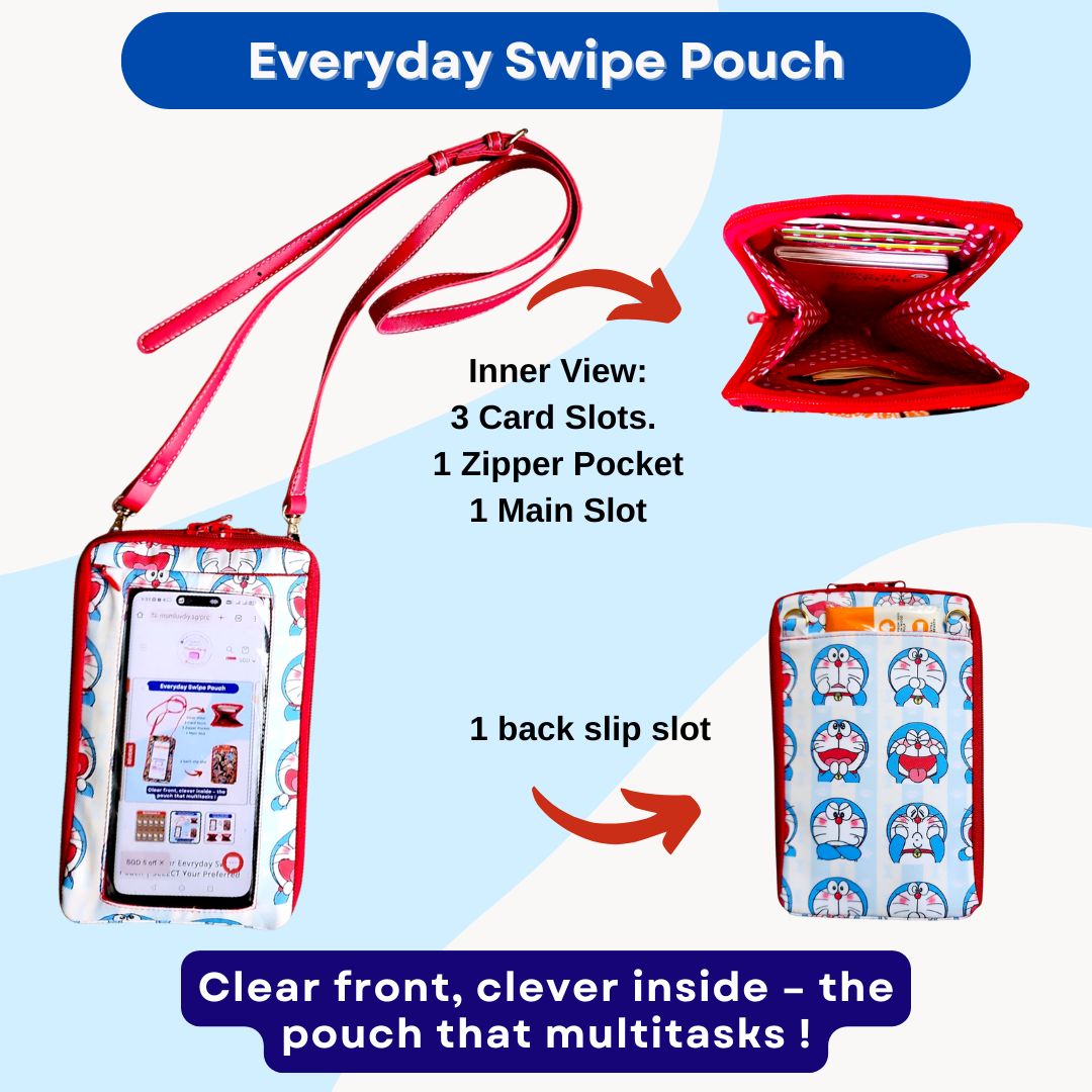 Everyday Swipe Travel Pouch | Smartphone Sling 1B03 (Doraemon)