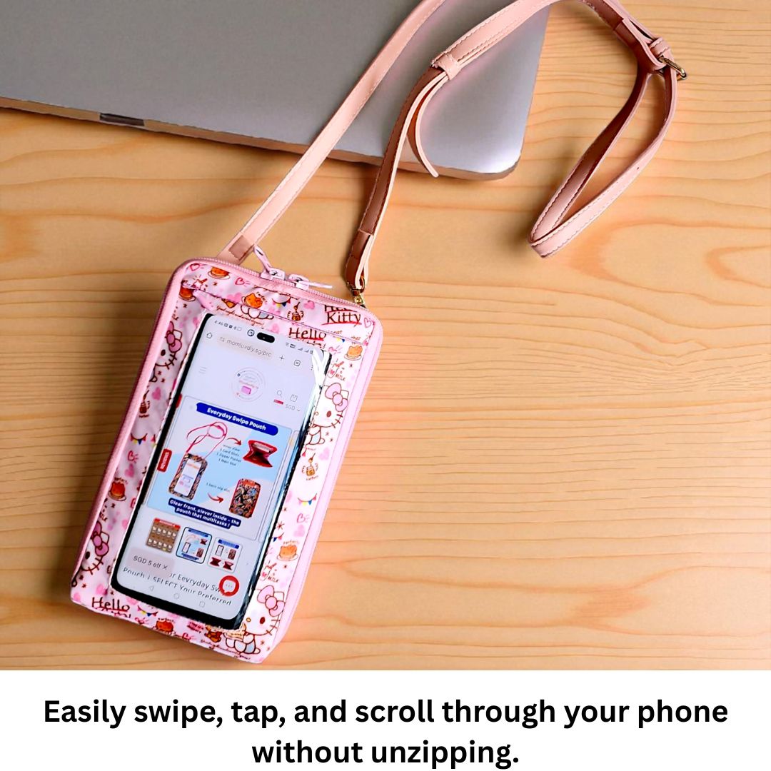Everyday Swipe Travel Pouch | Smartphone Sling 1B04 (Pink HK)