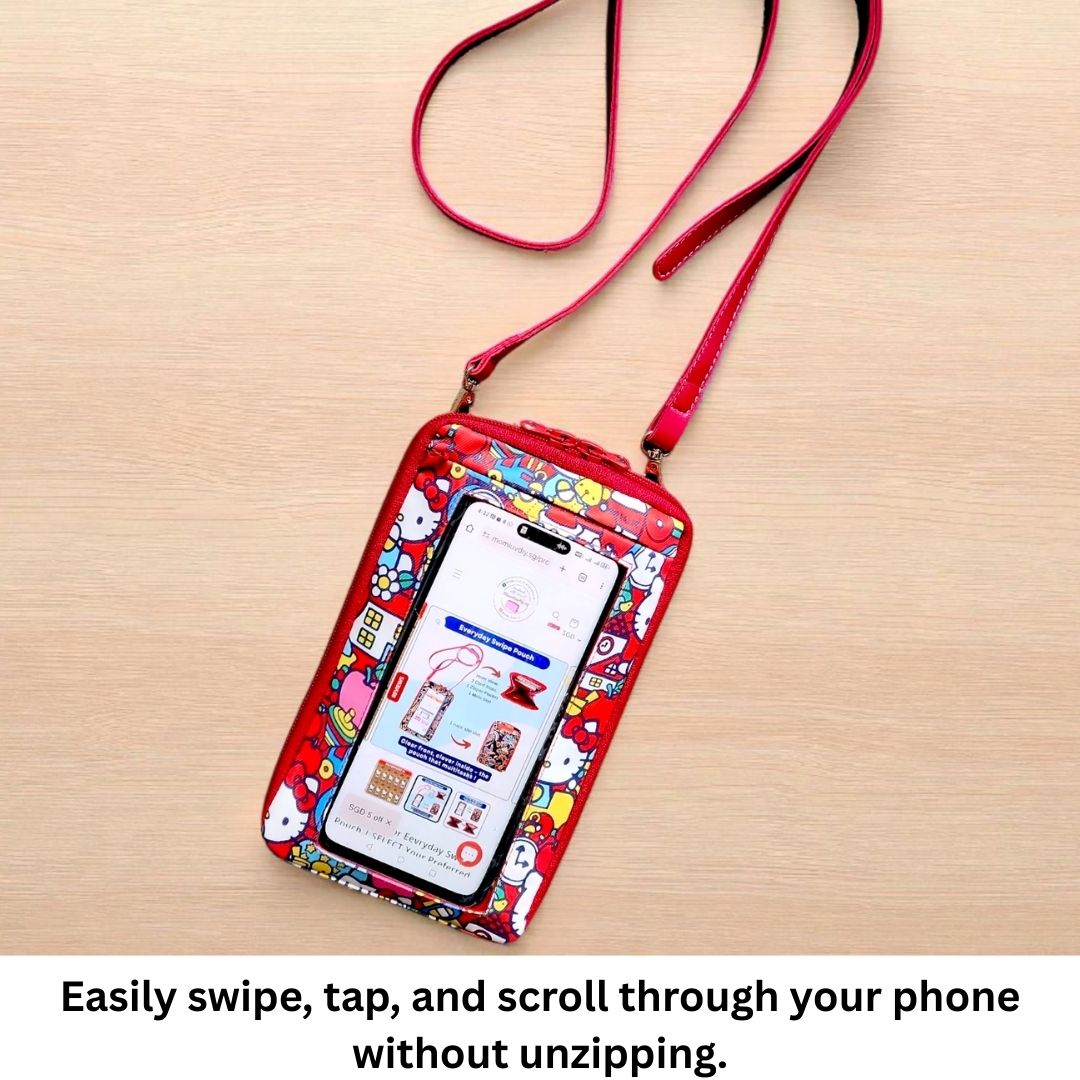 Everyday Swipe Travel Pouch | Smartphone Sling 1B07 (Red HK)