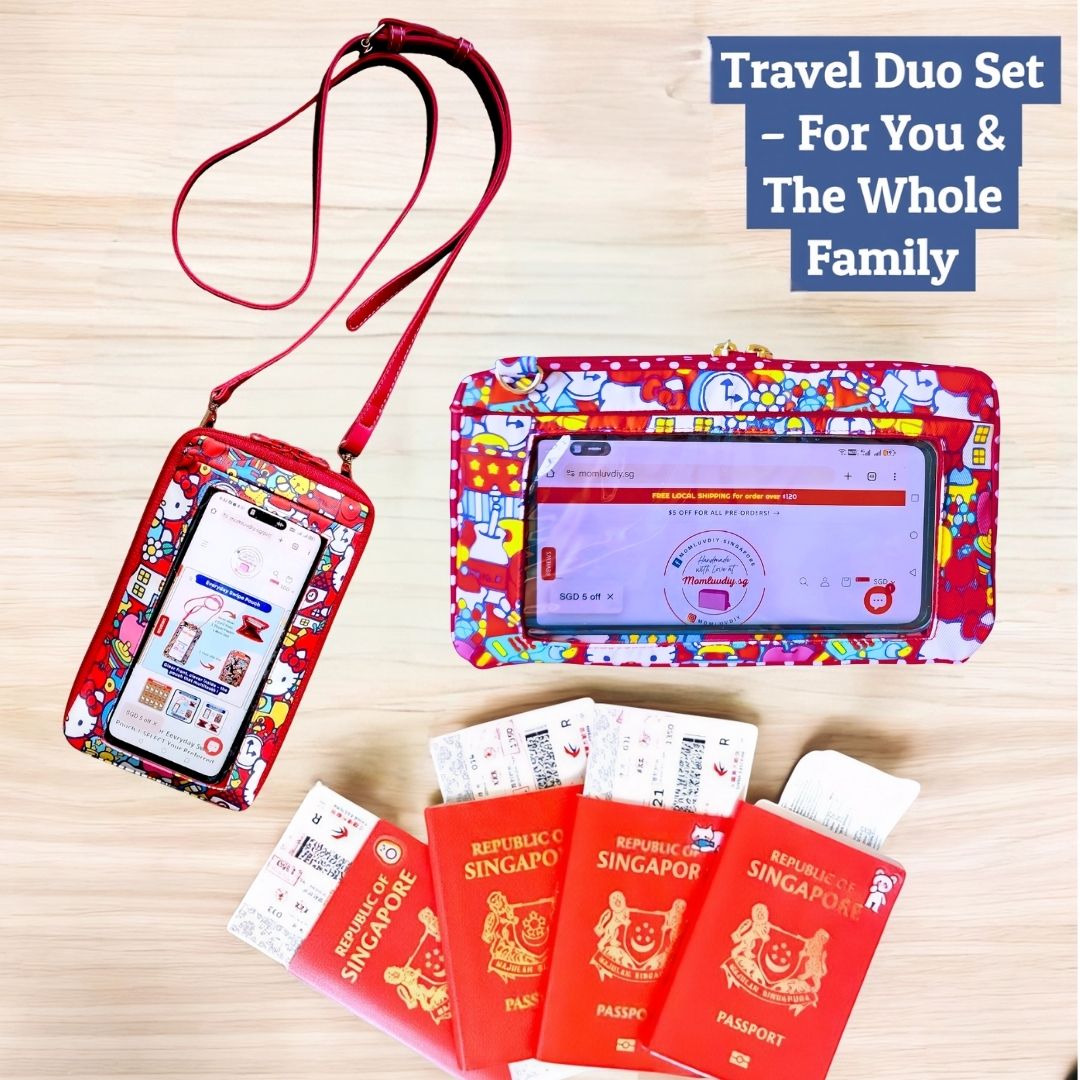 Everyday Swipe Travel Pouch | Smartphone Sling 1B07 (Red HK)