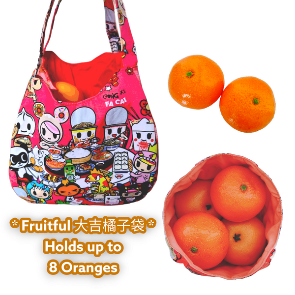 Mandarin Orange Carrier | Orange Bag up to 8 Oranges | Chinese New Year Carrier | Orange Carrier TKDK Reunion Design 31B38