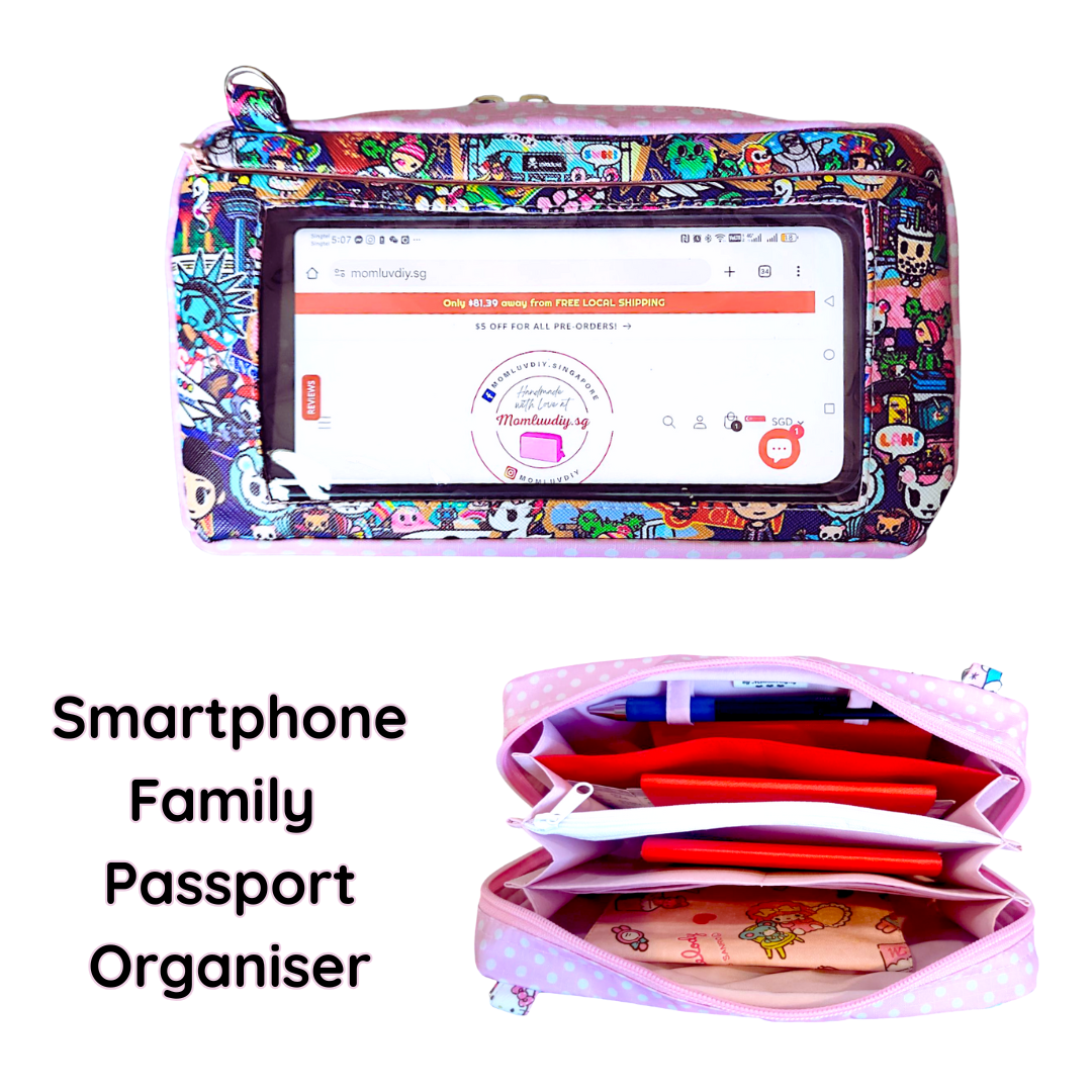 Smartphone Family Travel Pouch | Spacious Organizer 100 Red Packets | Smartphone Organiser 3B12 (TKDK SIA)