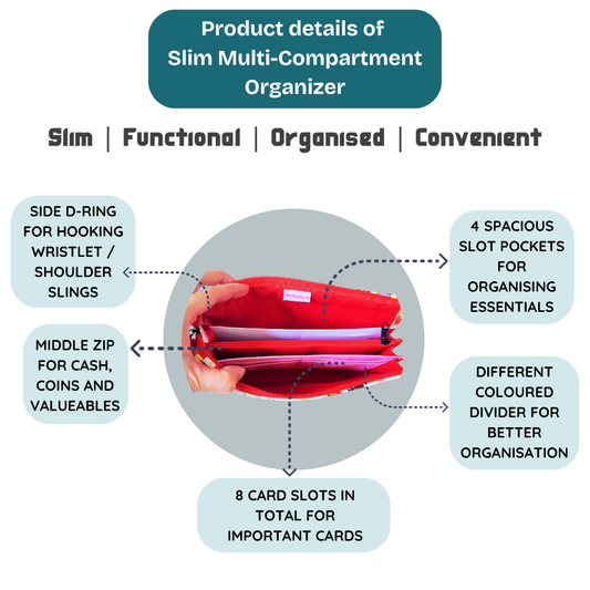 Slim Wallet Organizer | Travel Organizer | Weekend Pouch | Slim Red Packet Organizer | Slim Wallet Organizer 2B01