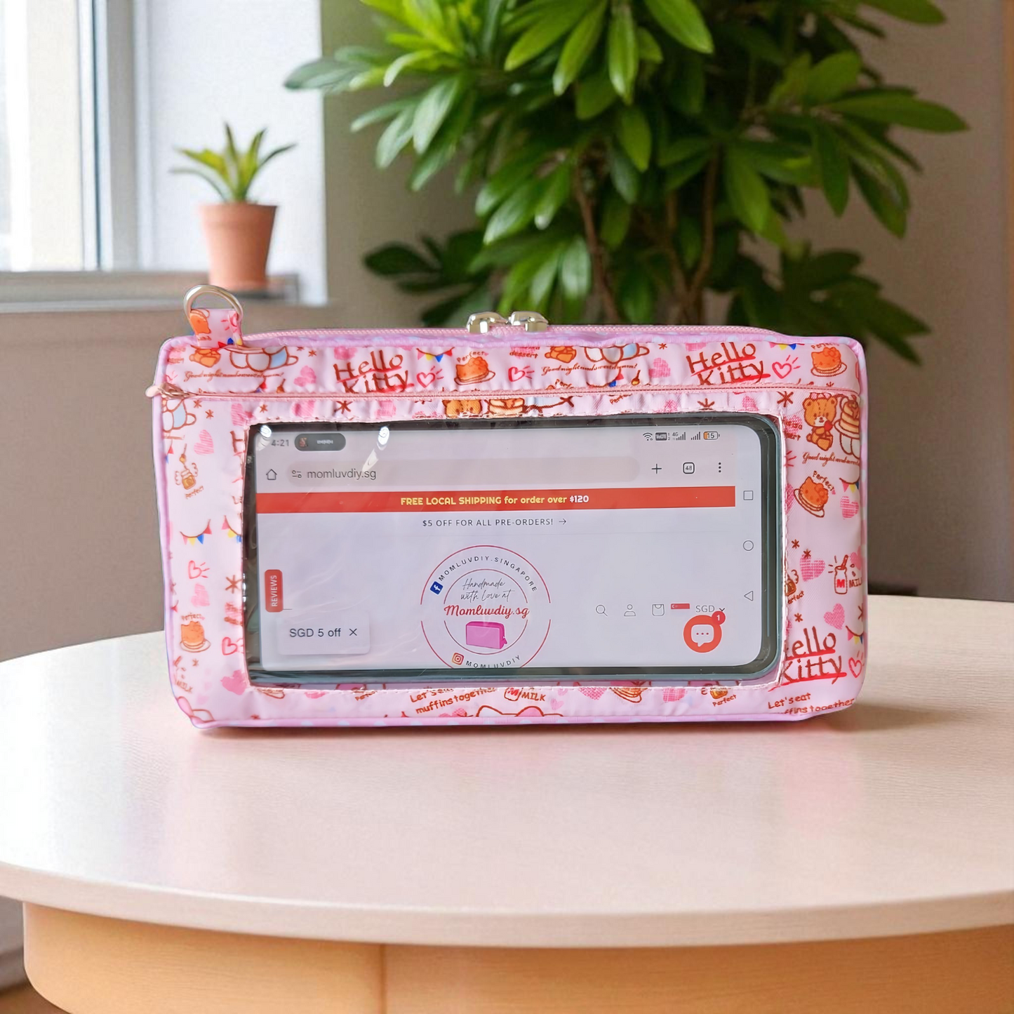 Smartphone Family Travel Pouch | Family Passport Organiser | Smartphone Organiser 3B14 (Pink HK)