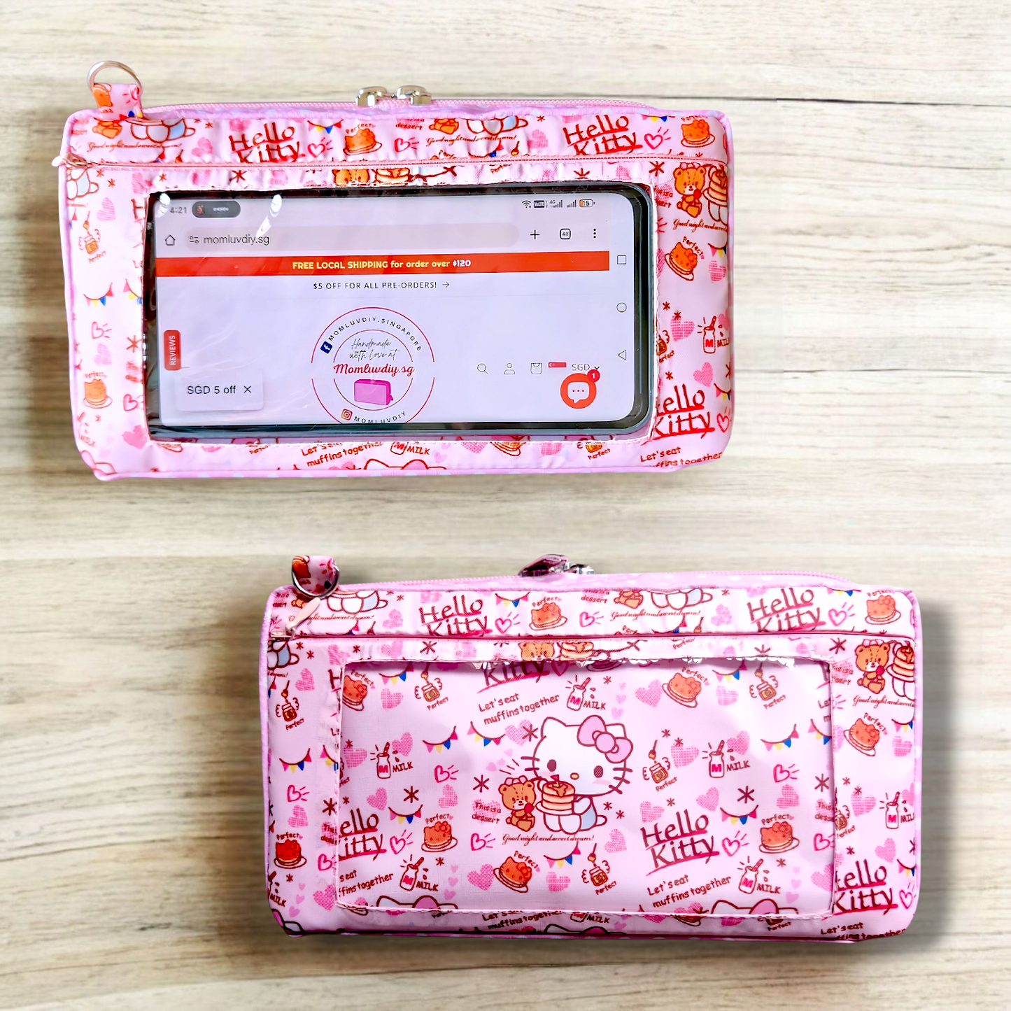 Smartphone Family Travel Pouch | Family Passport Organiser | Smartphone Organiser 3B14 (Pink HK)