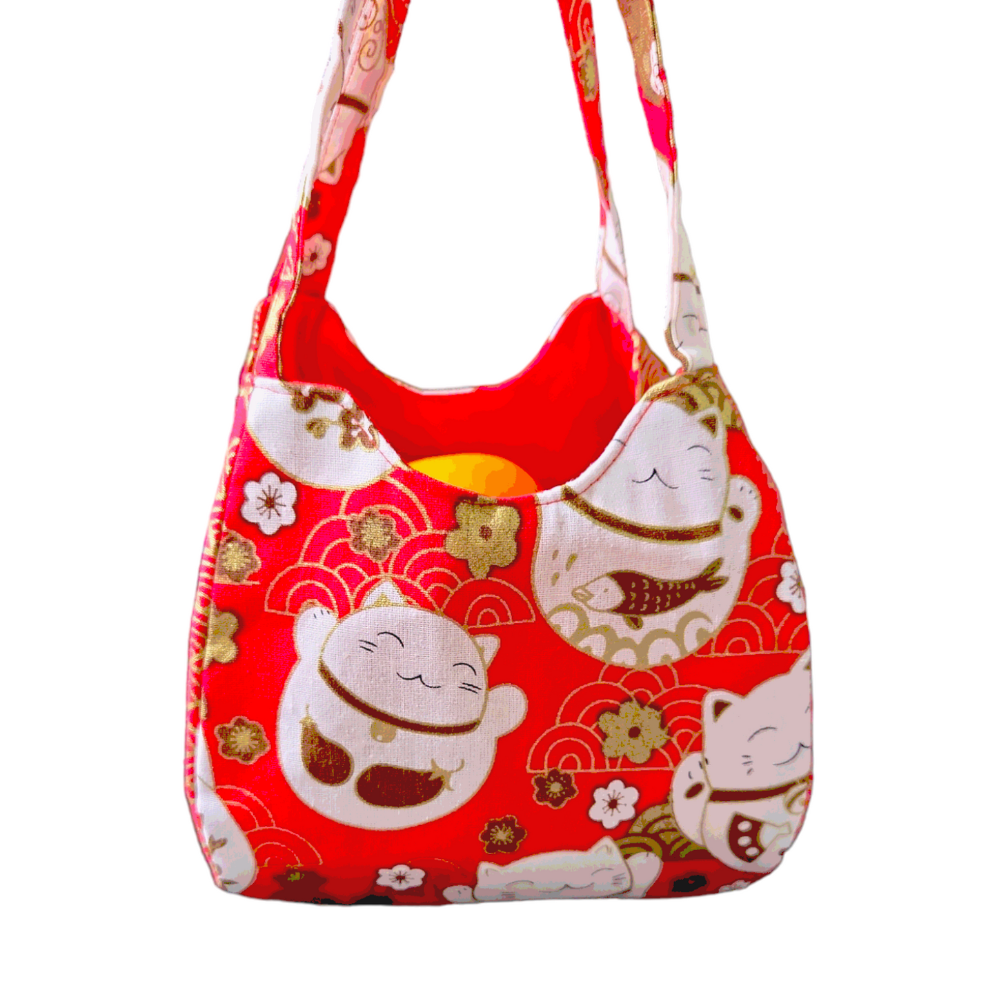 Mandarin Orange Carrier | Orange Bag up to 8 Oranges | Chinese New Year Carrier | Orange Carrier Big Fortune Cat Design 31B44