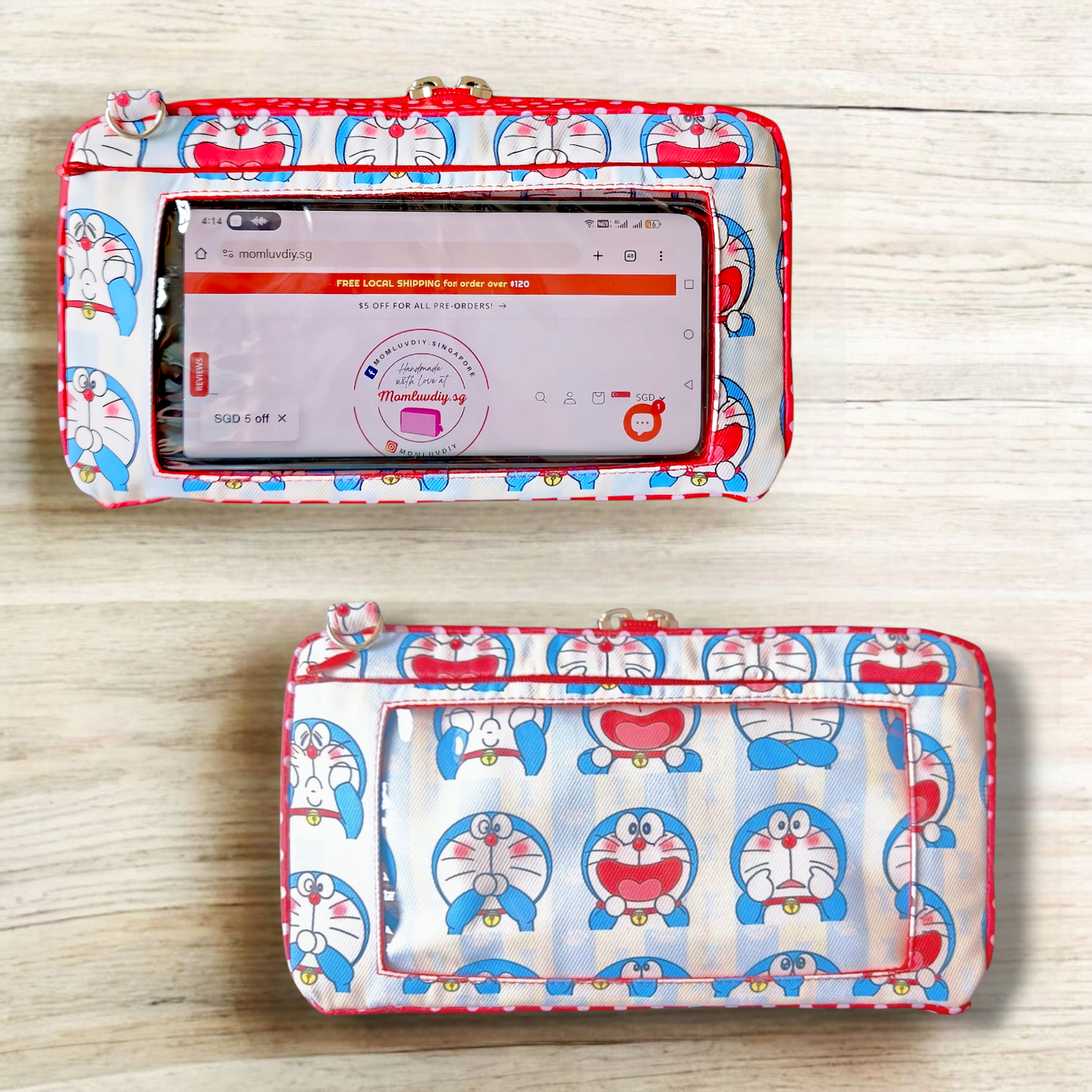 Smartphone Family Travel Pouch | Family Passport Organiser | Smartphone Organiser 3B16 (Doremon)