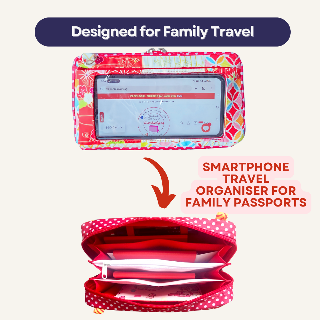 Smartphone Family Travel Pouch | Family Passport Organiser | Smartphone Organiser 3B17 (CNY)