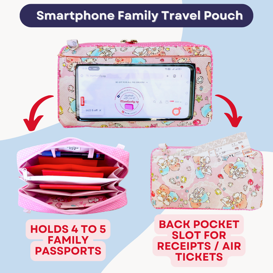 Smartphone Family Travel Pouch | Spacious Organizer 100 Red Packets | Smartphone Organiser 3B10 (LTS)