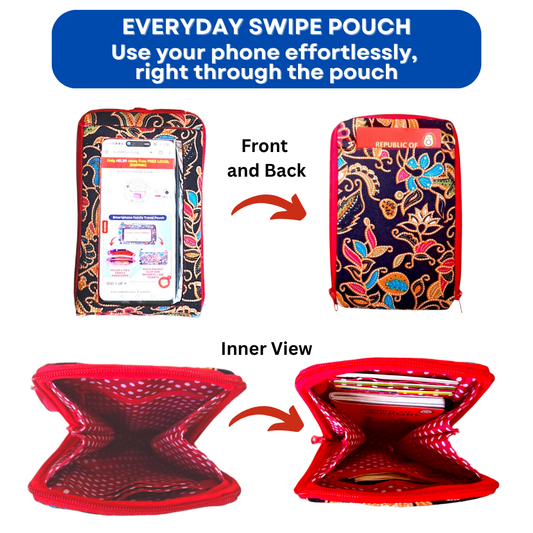Everyday Swipe Travel Pouch | Smartphone Sling 1B01 (Batik Black)
