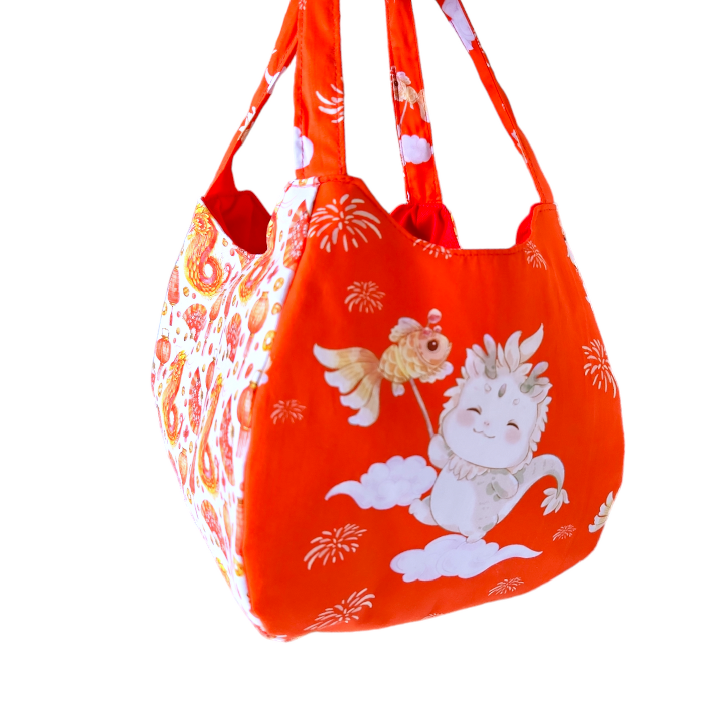 Mandarin Orange Carrier | Orange Bag up to 8 Oranges | Chinese New Year Carrier | Orange Carrier Dragon A1 Design 31B49