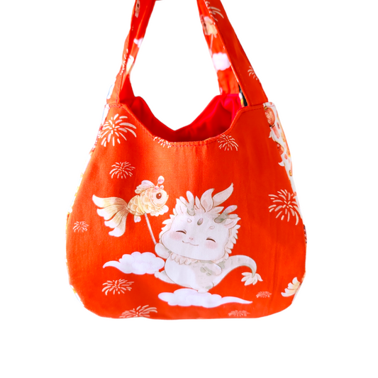 Mandarin Orange Carrier | Orange Bag up to 8 Oranges | Chinese New Year Carrier | Orange Carrier Dragon A1 Design 31B49