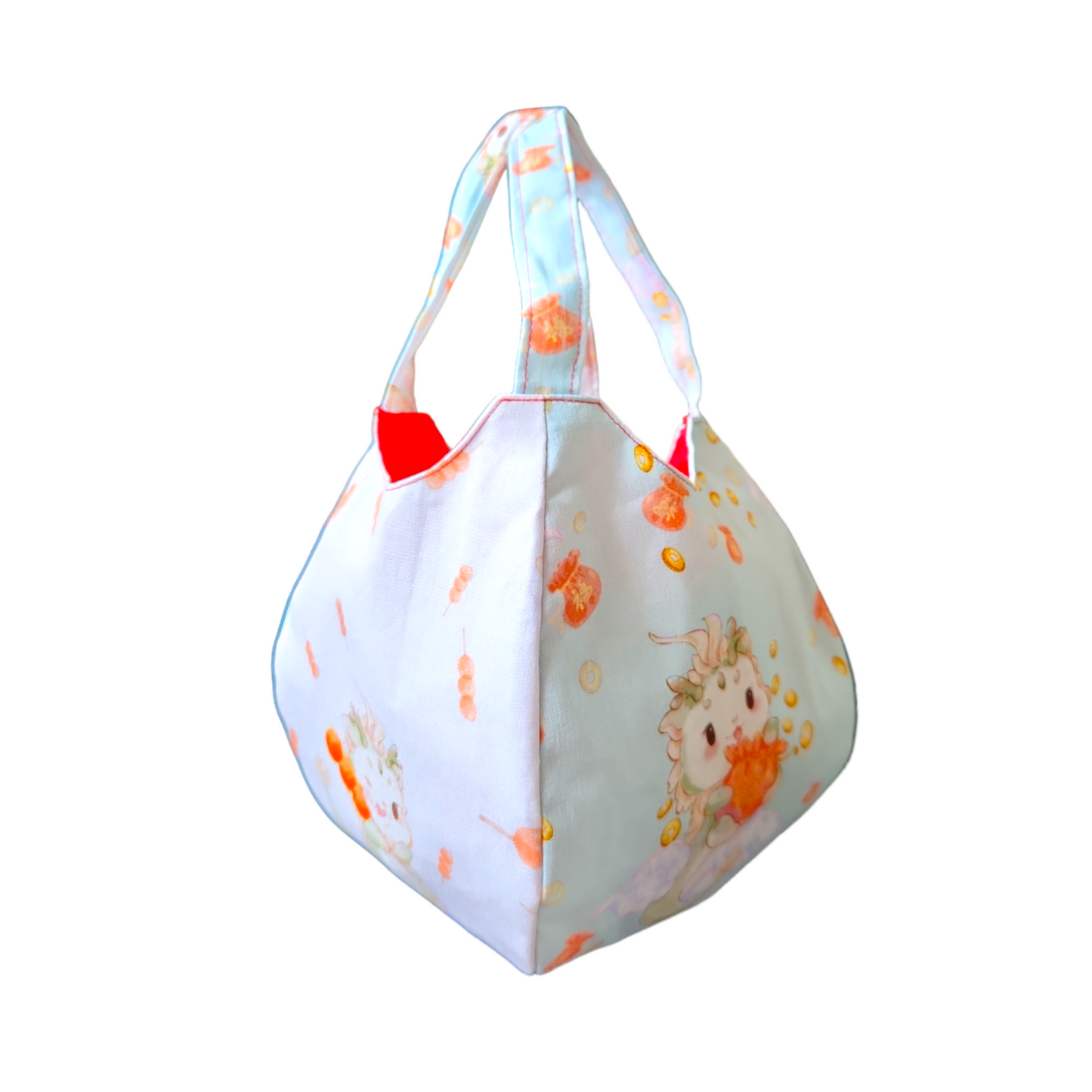 Mandarin Orange Carrier | Orange Bag for 4 to 8 Oranges | Chinese New Year Carrier | Orange Carrier Dragon C Design 31B50