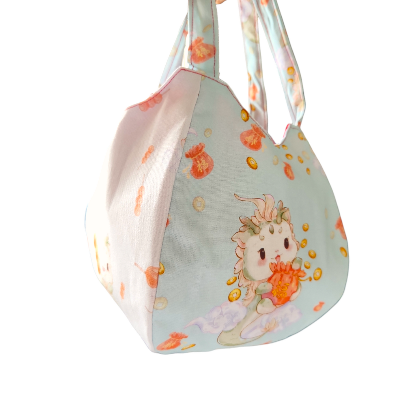Mandarin Orange Carrier | Orange Bag for 4 to 8 Oranges | Chinese New Year Carrier | Orange Carrier Dragon C Design 31B50