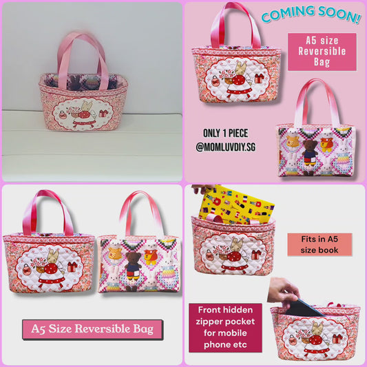 REVERSIBLE Bag A5 Size | Reversible Bag A5 Size Bunny Design R005