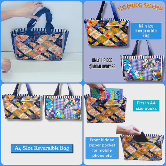 REVERSIBLE Bag for CNY | CNY Bag to put Red Packet Organizers | Reversible Bag TDKK Design R004