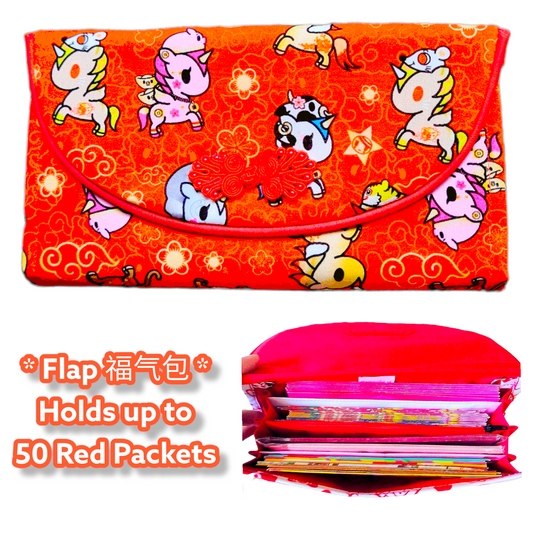 FLAP Ang Bao Organizer | Pouch for Red Packets | Flap Organiser 50 Red Packets | Flap Unicorn ZodiacDesign 24B11