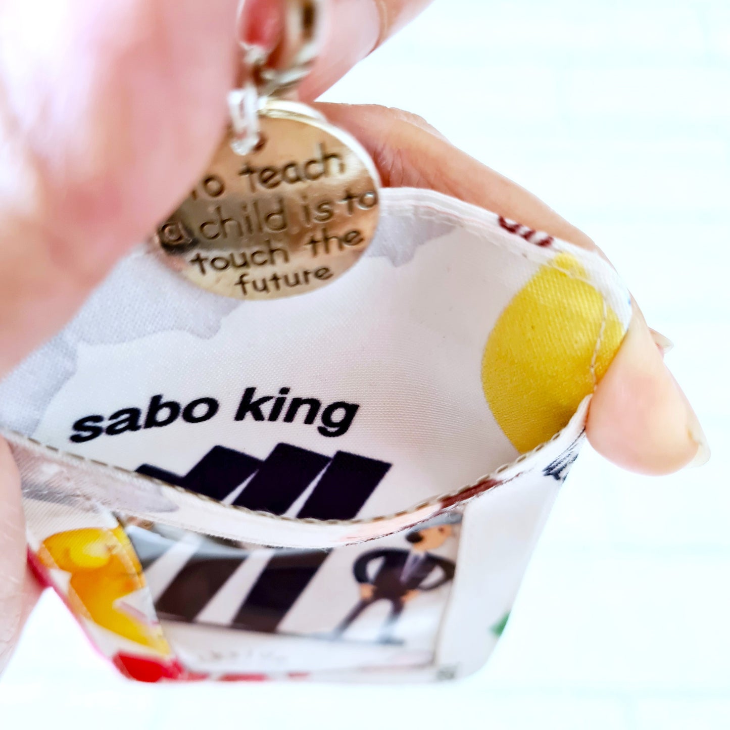 Teacher's Day Gift | Clear Card Holder Pouch with charm | Handy Card Pouch Design 11 SG