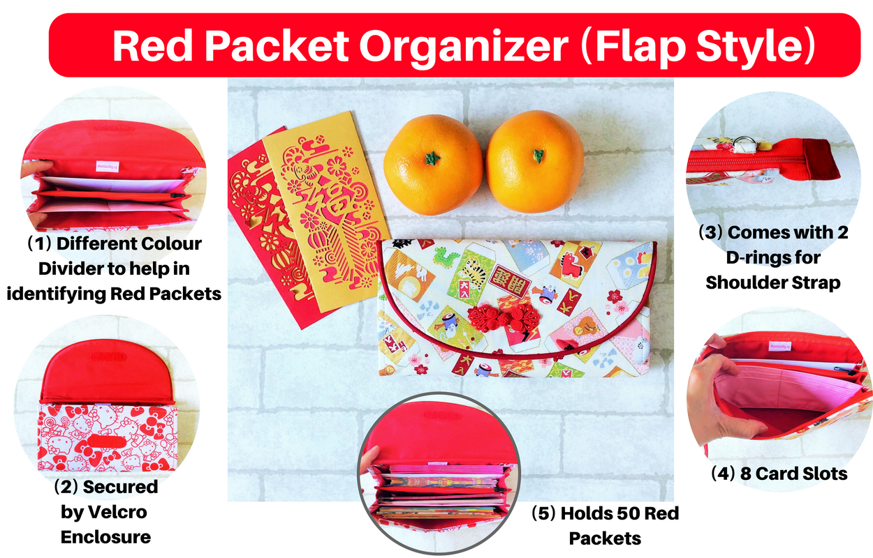 FLAP Ang Bao Organizer | Pouch for Red Packets | Flap Organiser 50 Red Packets | Flap TKDK Design 33B52