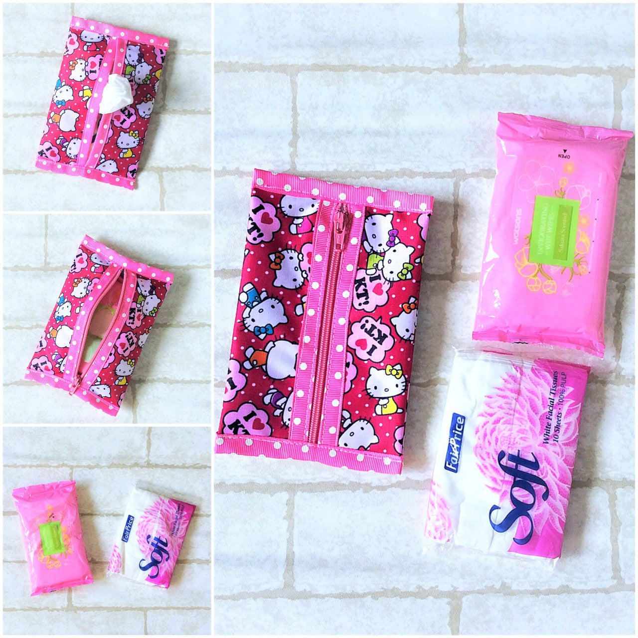 Waterproof 2 sided Wet and Dry Tissue Pouch (Pocket Size) | Pocket Tissue Pouch HK Design 9B02