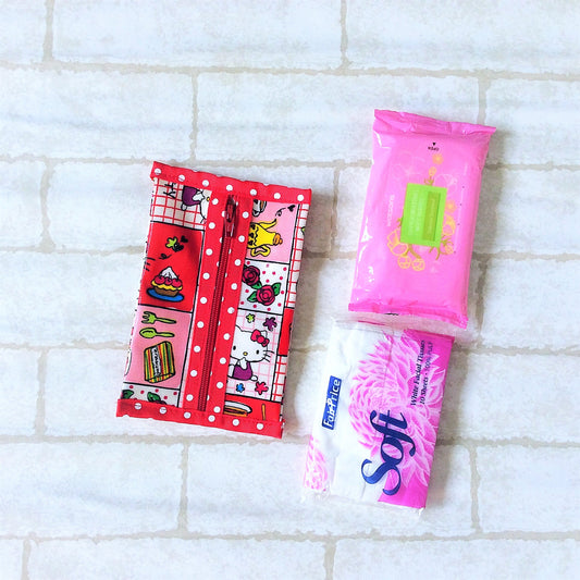 Waterproof 2 sided Wet and Dry Tissue Pouch (Pocket Size) | Pocket Tissue Pouch HK Design 9B04