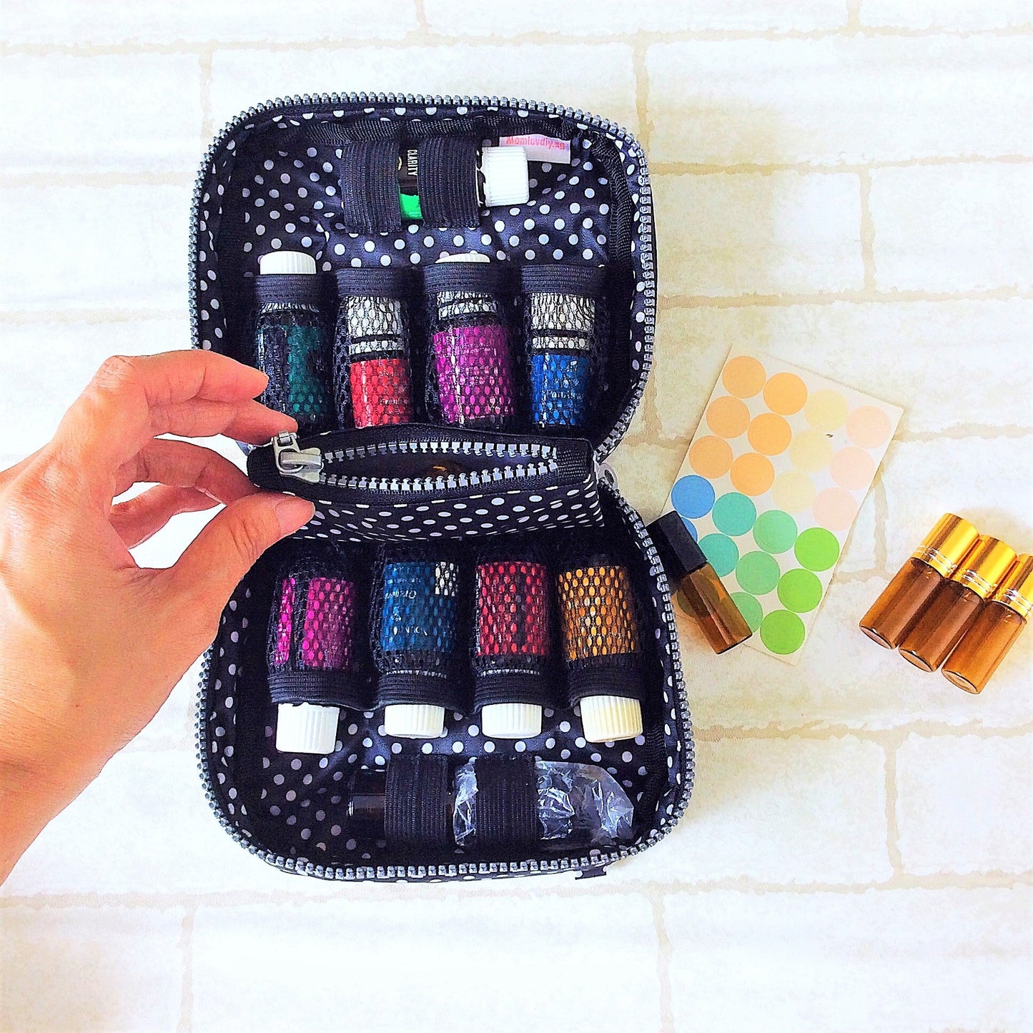 Essential Oil Bottle Travel Pouch | 8 Bottle Essential Oil Pouch | 12 Bottle Essential Oil Pouch | TKDK Design 03