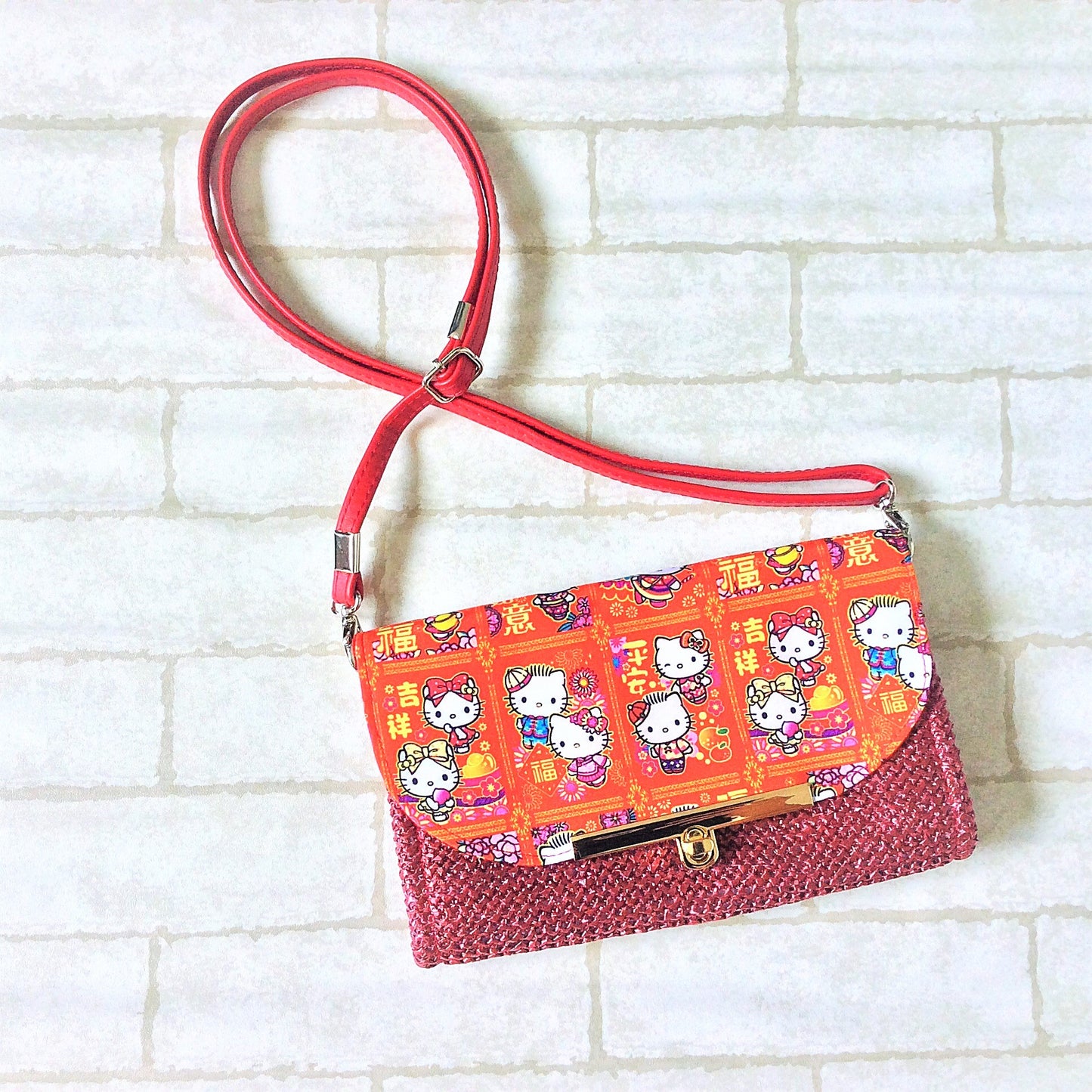 Elegant Sling Ang Bao Organizer with shoulder sling | Flap Pouch for Red Packets | Sling Organiser 40 Red Packets | Elegant Sling HK Design 22B26