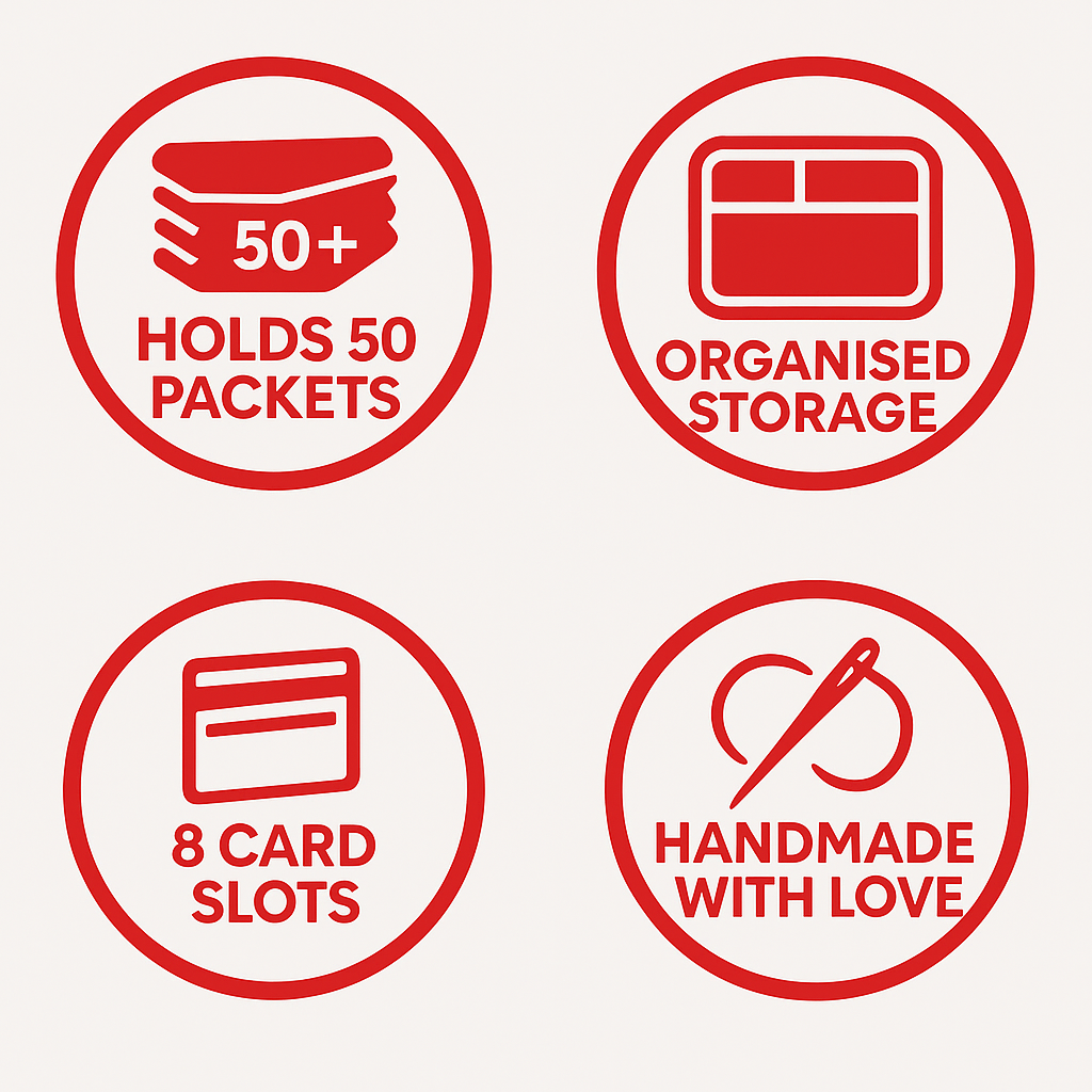 Flap Red Packet Organizer Holds 50 Ang Baos | Ang Bao Organiser | CNY Organiser for 50 Red Packets