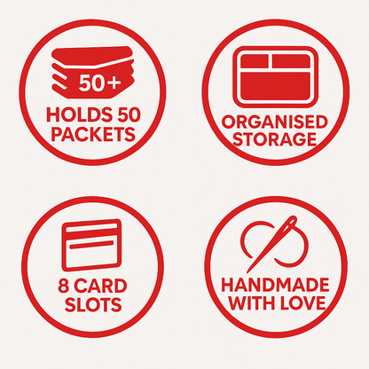 Flap Red Packet Organizer Holds 50 Ang Baos | Ang Bao Organiser | CNY Organiser for 50 Red Packets