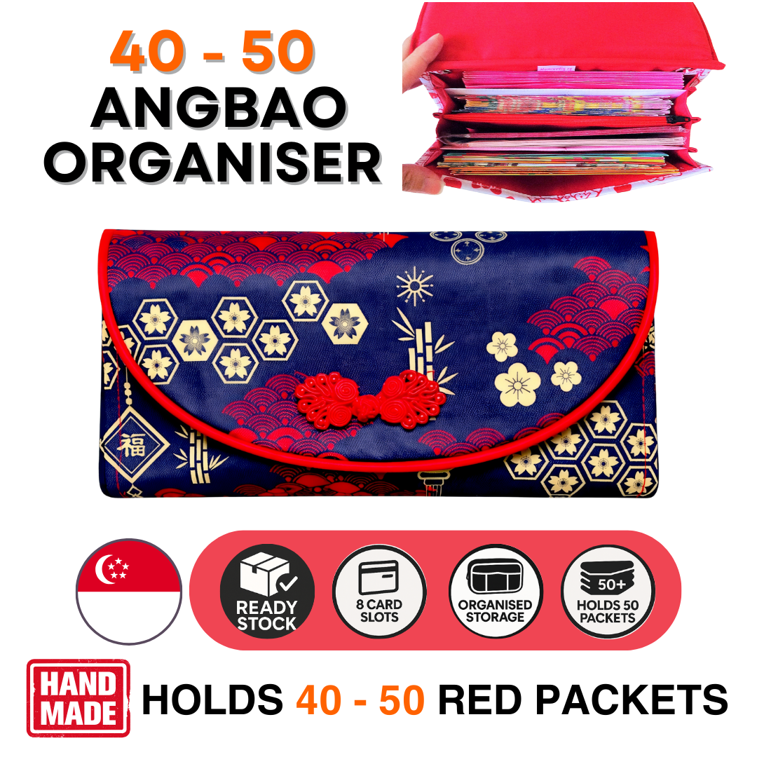 Flap Red Packet Organizer Holds 50 Ang Baos | Ang Bao Organiser | CNY Organiser for 50 Red Packets