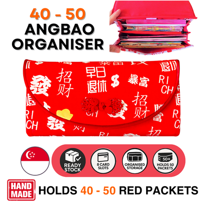 Flap Red Packet Organizer Holds 50 Ang Baos | Ang Bao Organiser | CNY Organiser for 50 Red Packets