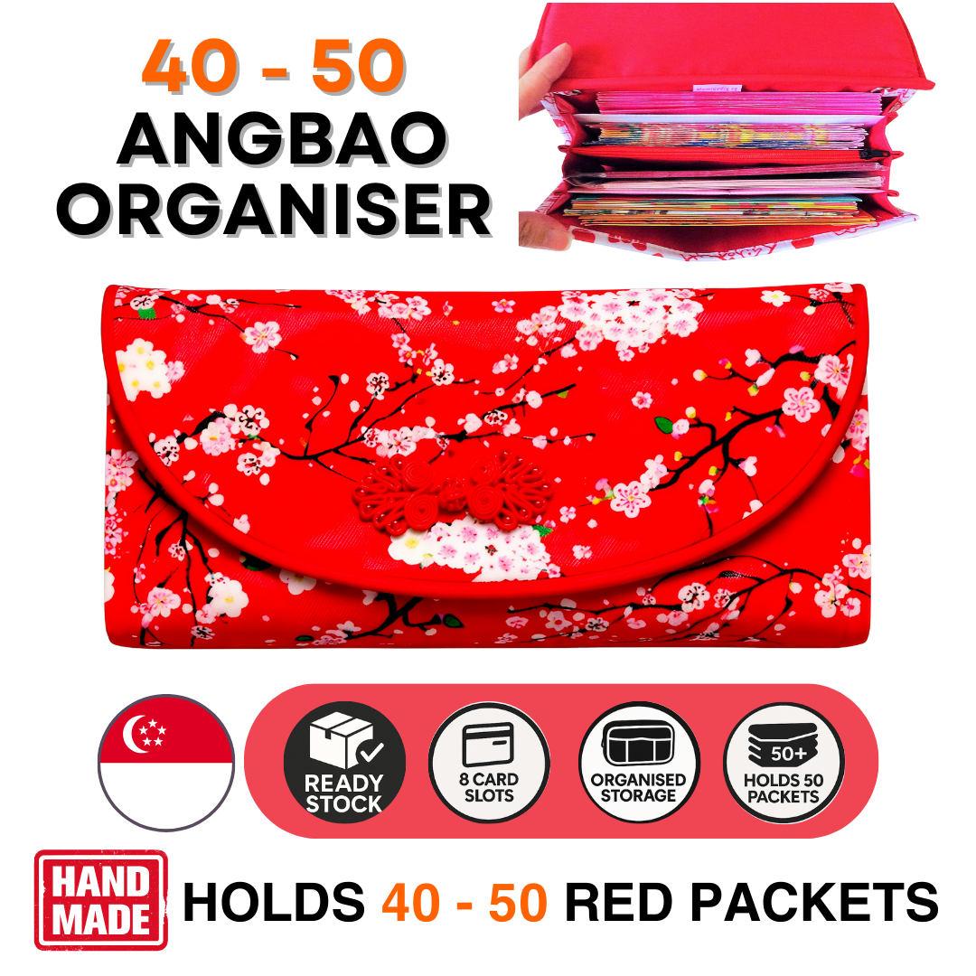 Flap Red Packet Organizer Holds 50 Ang Baos | Ang Bao Organiser | CNY Organiser for 50 Red Packets