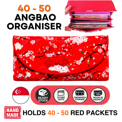 Flap Red Packet Organizer Holds 50 Ang Baos | Ang Bao Organiser | CNY Organiser for 50 Red Packets