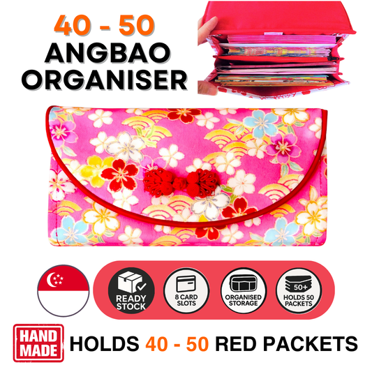 Flap Red Packet Organizer Holds 50 Ang Baos | Ang Bao Organiser | CNY Organiser for 50 Red Packets