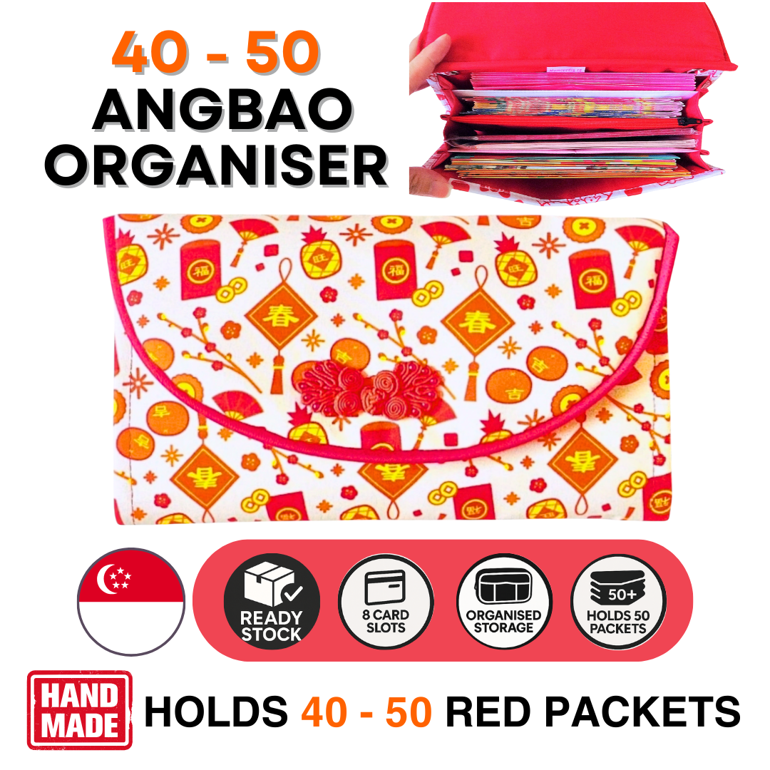 FLAP Ang Bao Organizer |  Pouch for Red Packets | Flap Organiser 50 Red Packets | Flap CNY Design 23B02