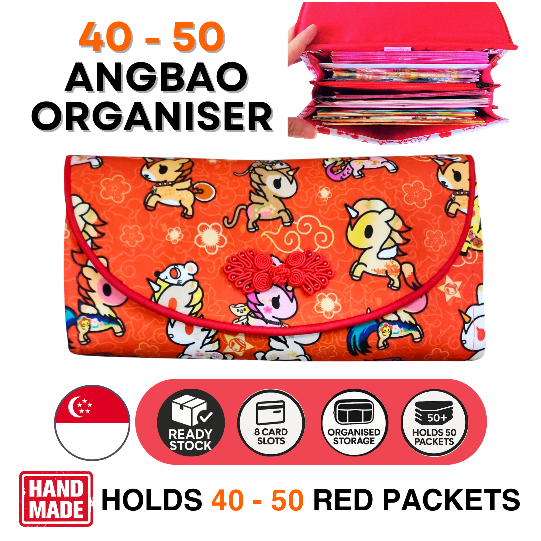 Flap Red Packet Organizer Holds 50 Ang Baos | Ang Bao Organiser | CNY Organiser for 50 Red Packets