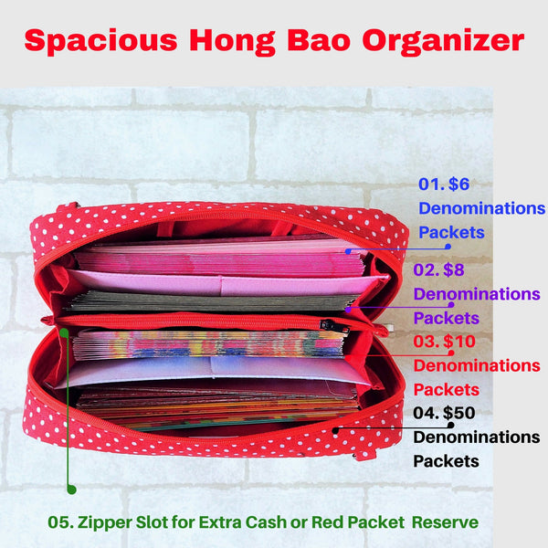 PREORDER for SPACIOUS Organizer 100 Red Packets | SELECT Your Preferred Fabric