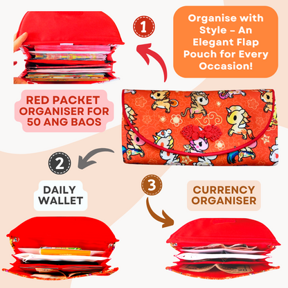 Flap Red Packet Organizer Holds 50 Ang Baos | Ang Bao Organiser | CNY Organiser for 50 Red Packets