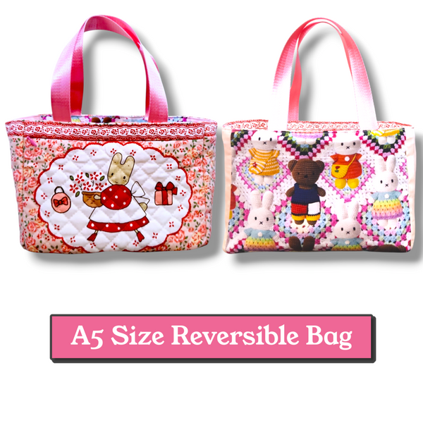 REVERSIBLE Bag A5 Size | Reversible Bag A5 Size Bunny Design R005