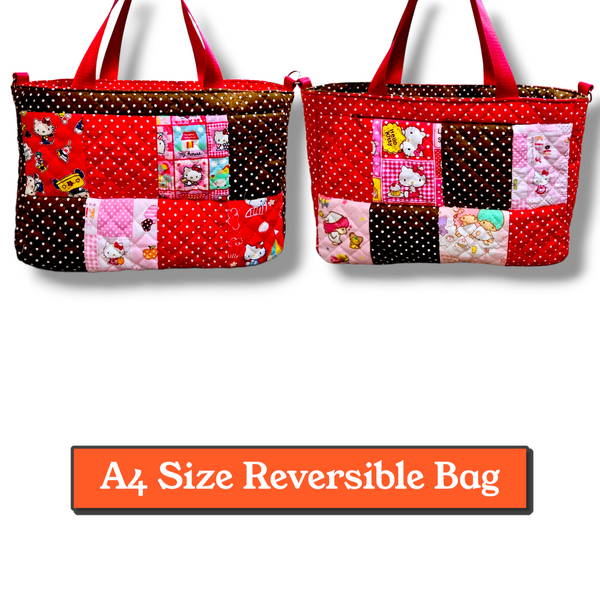 REVERSIBLE Bag for CNY | CNY Bag to put Red Packet Organizers | Reversible Bag Patchwork HK Design R002