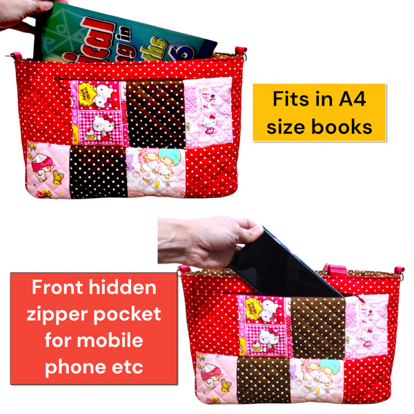 REVERSIBLE Bag for CNY | CNY Bag to put Red Packet Organizers | Reversible Bag Patchwork HK Design R002