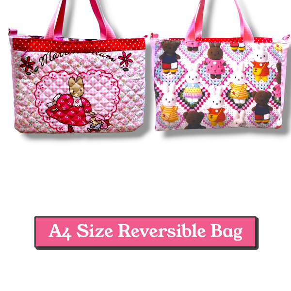 REVERSIBLE Bag for CNY | CNY Bag to put Red Packet Organizers | Reversible Bag Bunny Design R003