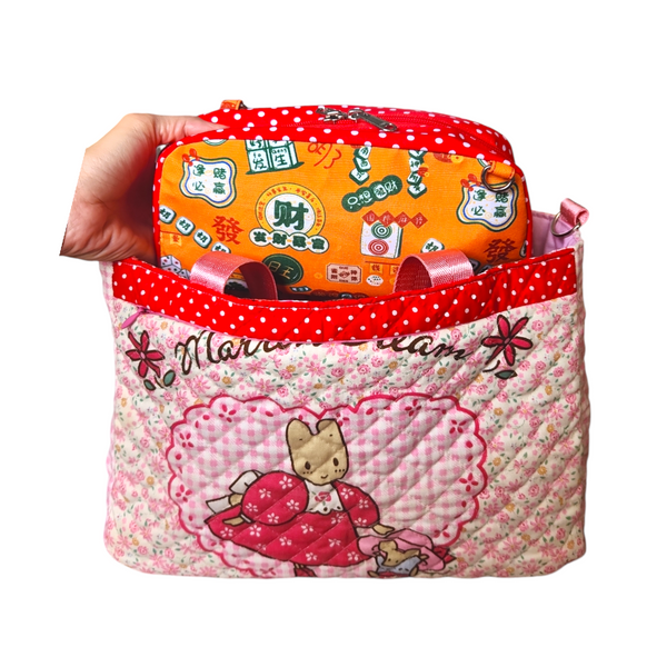 REVERSIBLE Bag for CNY | CNY Bag to put Red Packet Organizers | Reversible Bag Bunny Design R003