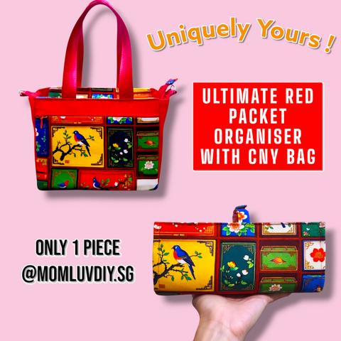 2 in 1 Red Packet Bag cum Organiser | Holds 120 Red Packets | 2 in 1 Red Packet Bag CNY Design B002