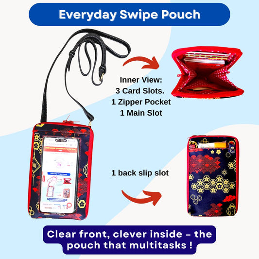 Everyday Swipe Travel Pouch | Smartphone Sling 1B02 (CNY Black)
