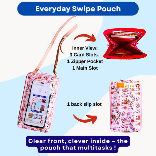 Everyday Swipe Travel Pouch | Smartphone Sling 1B04 (Pink HK)