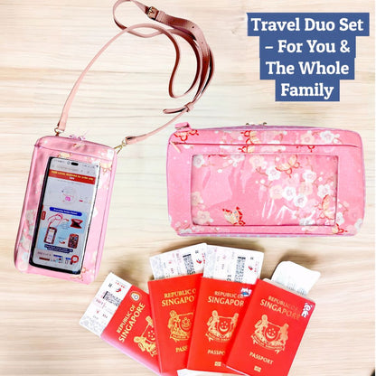 Everyday Swipe Travel Pouch | Smartphone Sling 1B06 (Pink Butterfly)